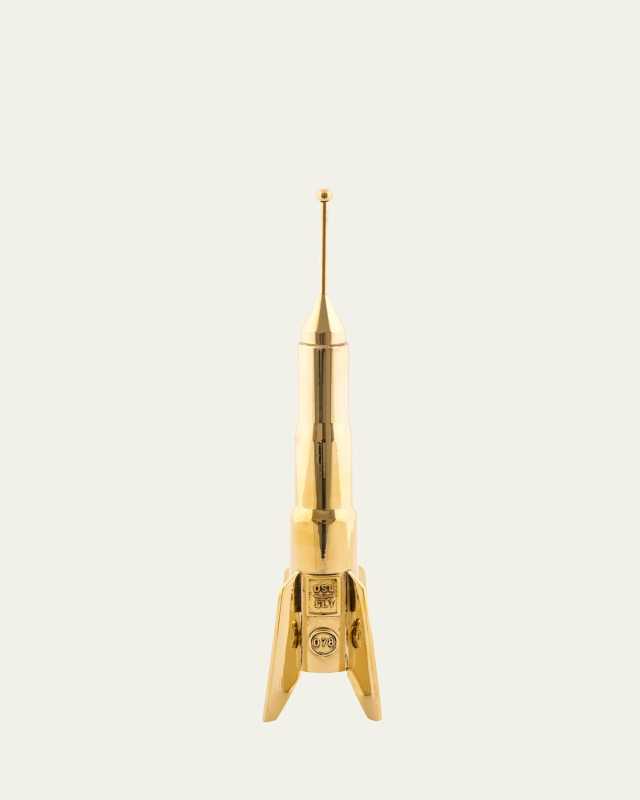 Cosmic Diner Lunar Hard Rocket Candle Holder, 9"